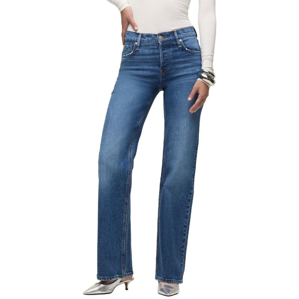 Hudson Jeans Womens  Rosie High-Rise Wide Leg Jean
